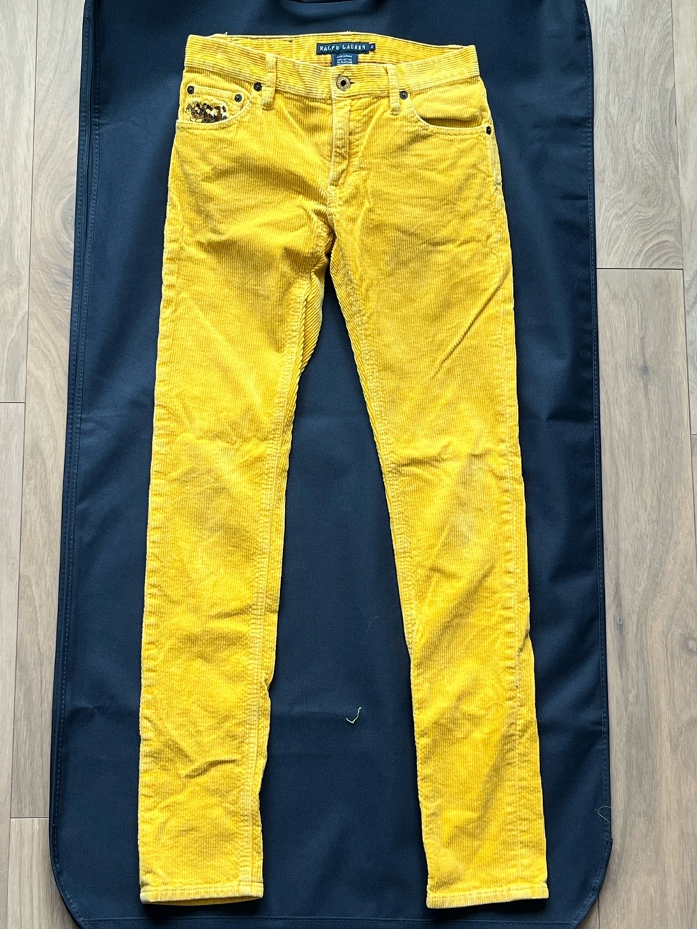 Y2K Ralph Lauren Mustard Skinny Corduroy Jeans Size 2